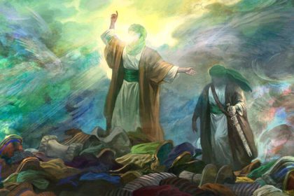 A painting By Hassan Ruholamin Showing the Event of Ghadir Khumm